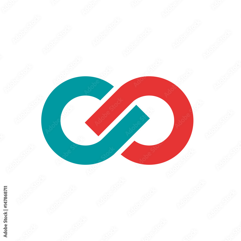 Vector sign infinite. Teamwork and union concept Vector sign infinite. Teamwork and union concept