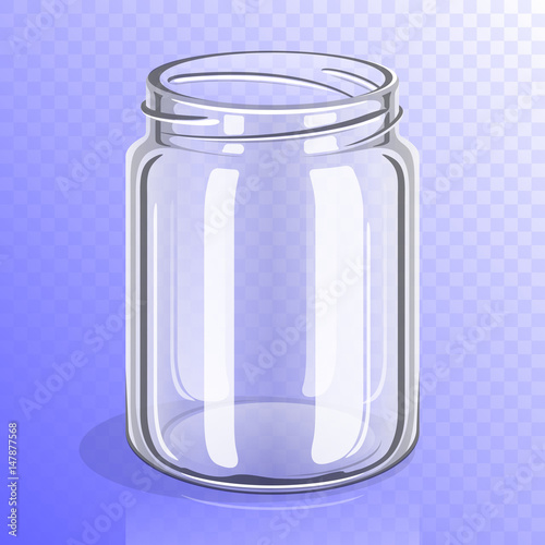 Empty glass jar mockup isolated