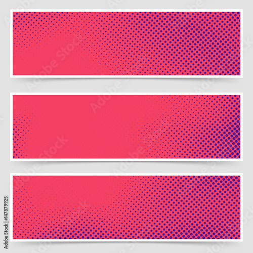 Dotted pop art retro style bright header collection