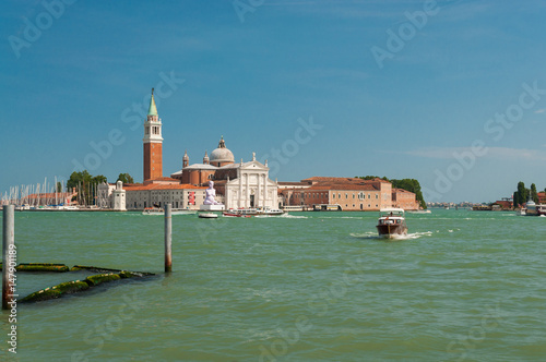 City landscape of Venice with water taxi