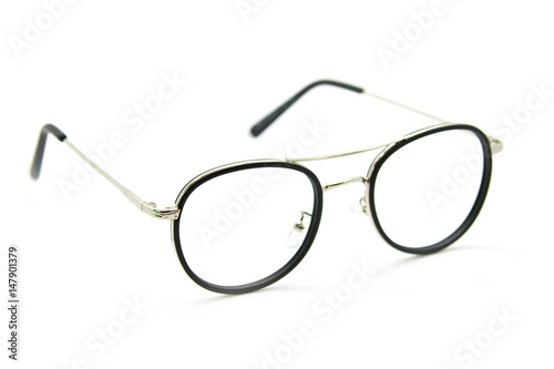Modern fashionable spectacles on white background, Glasses
