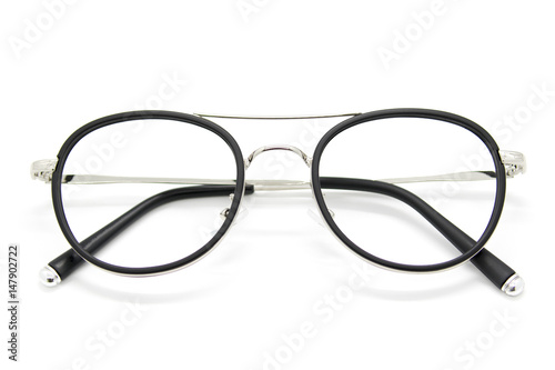 Modern fashionable spectacles on white background, Glasses