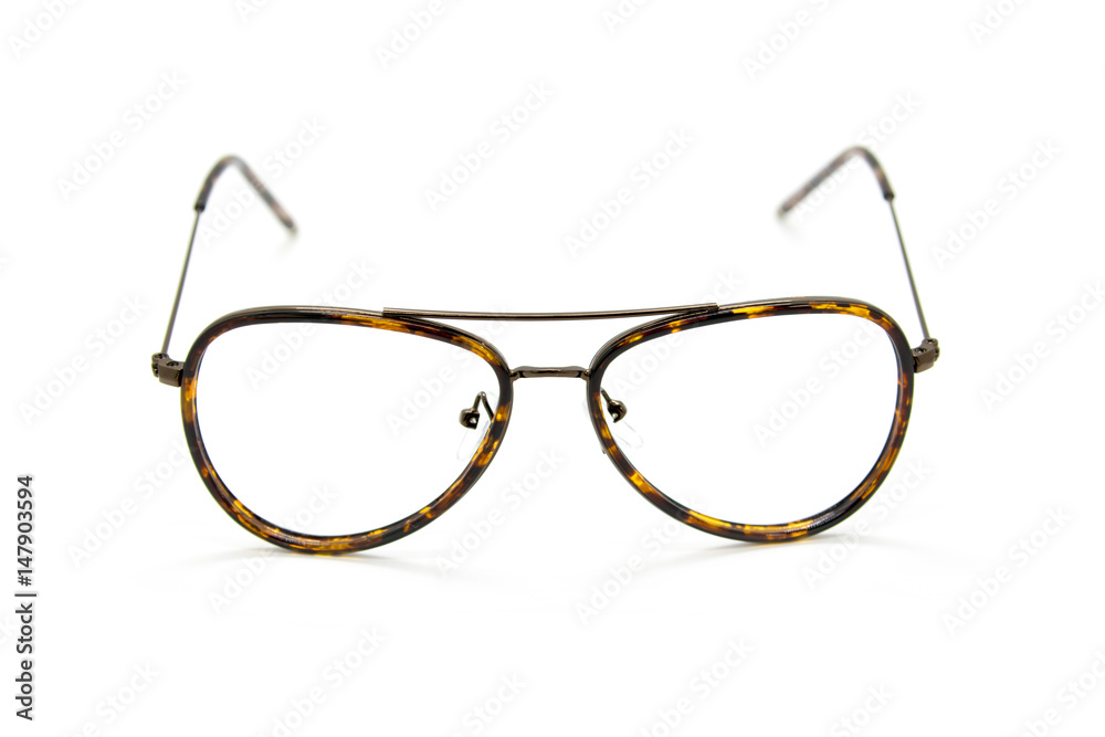 Fototapeta premium Modern fashionable spectacles on white background, Glasses