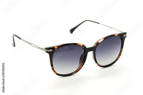 Modern fashionable sunglasses on white background, Glasses