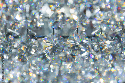 refection caustic of diamond crystal jewel light reflect blur pattern texture background. photo