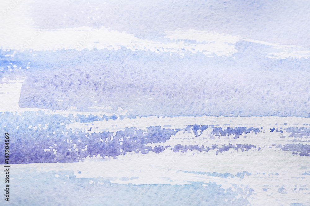 Watercolor paint brush strokes on paper texture