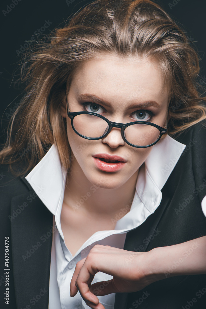 blonde businesswoman with eyeglasses blonde businesswoman with eyeglasses