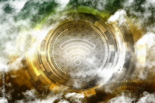 2d illustration technology background