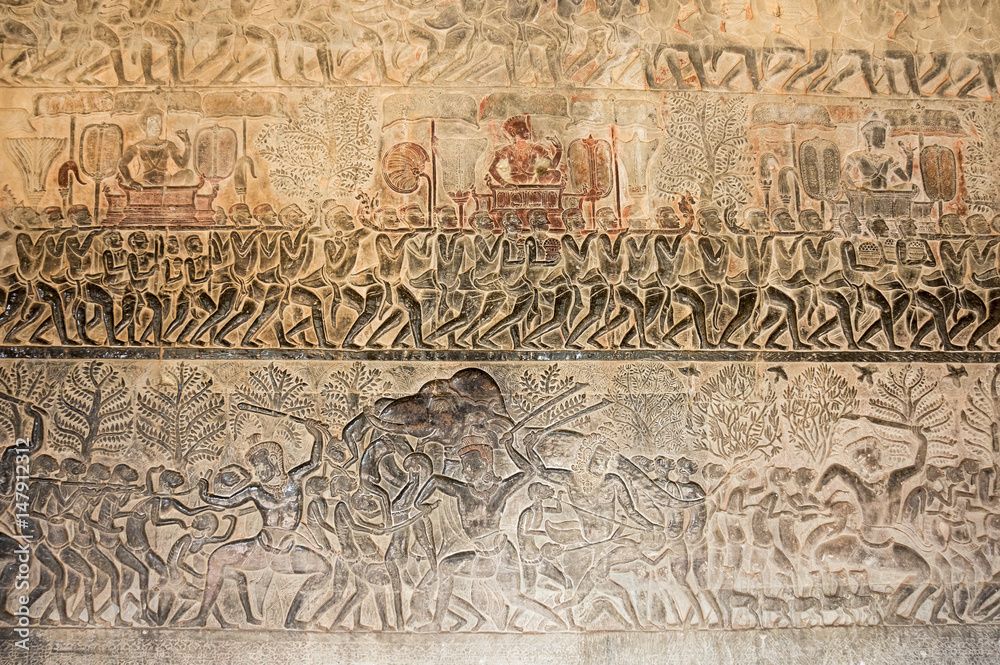 A Bas-Relief Statue of Khmer Culture
