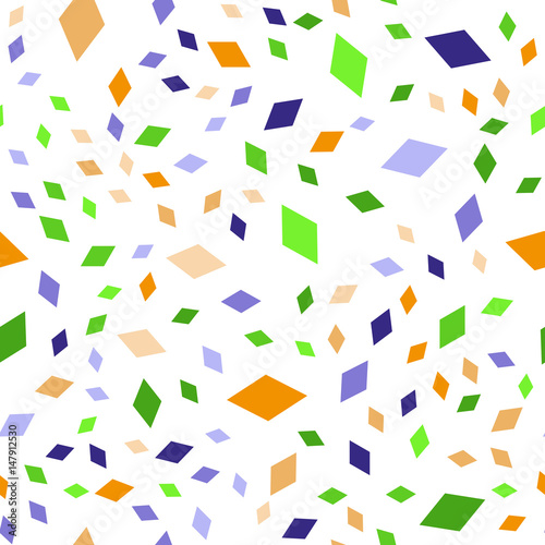 Seamless pattern of colorful rhombuses on white background