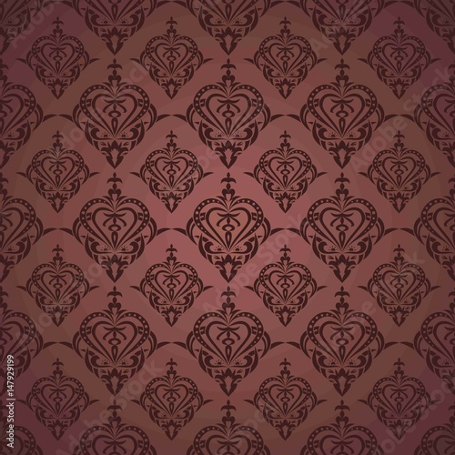 Seamless wallpaper with claret heart