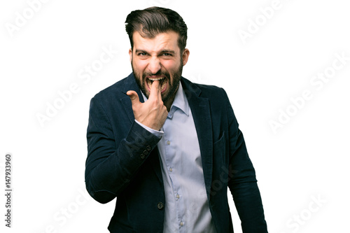 Foto young businessman suicide expression