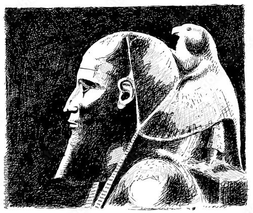 Portrait of the Pharaoh of Ancient Egypt.