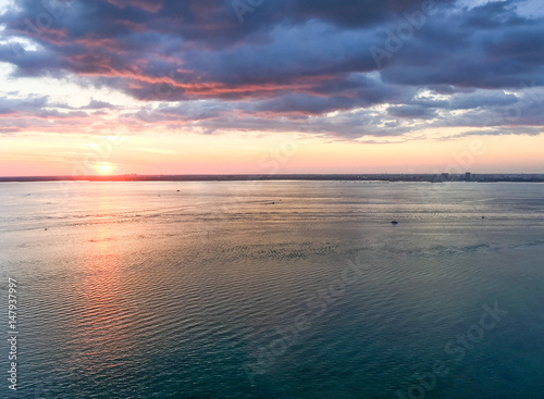 Sunset over Florida coastline