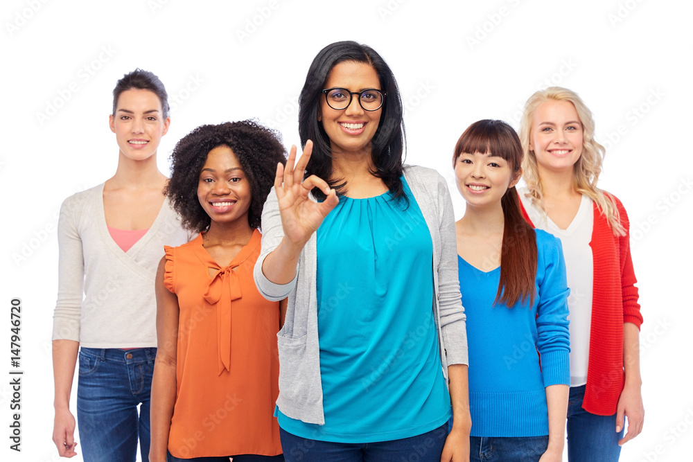 international group of happy women showing ok international group of happy women showing ok