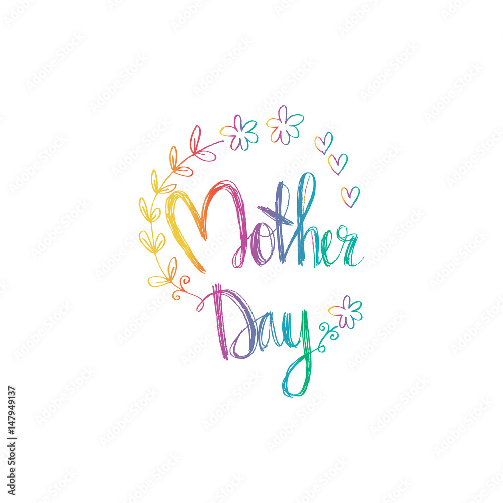 Happy Mother's Day Hand lettering calligraphy. Happy Mother's Day Hand lettering calligraphy.
