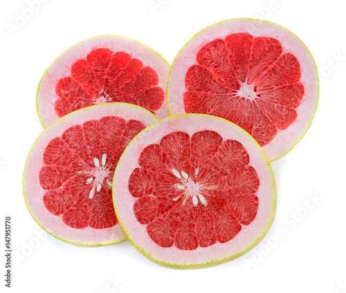 Red grapefruit isolated on white background