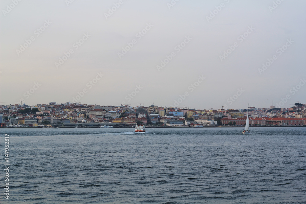 Lisbon and  Tagus river 