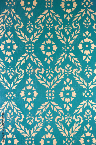 Traditional Vintage style on the wall of temple.