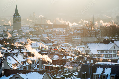 City in winter