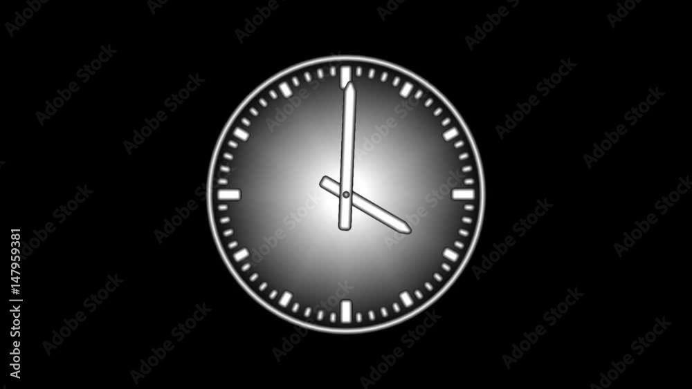 Motion background with spinning clock in 12 hour seamless loop. (Full-HD 1920x1080 15s/30fps) Motion background with spinning clock in 12 hour seamless loop. (Full-HD 1920x1080 15s/30fps)