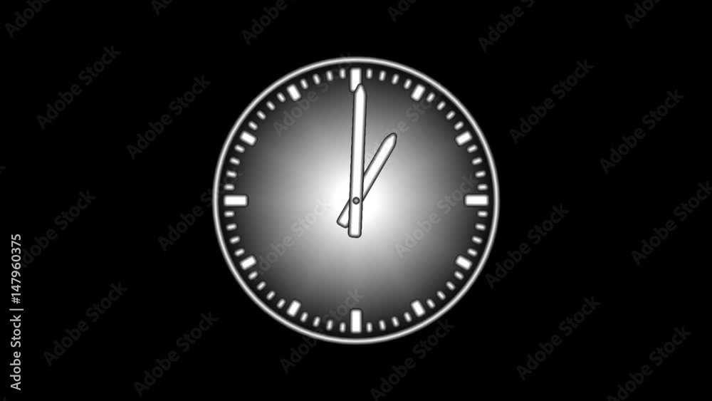 Motion background with spinning clock in 12 hour seamless loop. (Full-HD 1920x1080 60s/30fps) Motion background with spinning clock in 12 hour seamless loop. (Full-HD 1920x1080 60s/30fps)
