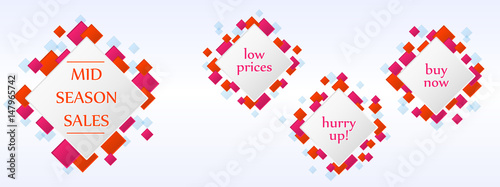Sales banner with colorful squares
