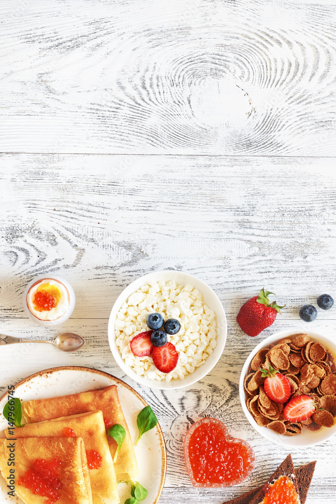 Tasty Traditional Russian Breakfast of Pancakes with Honey on Plate. Rustic  Style. Copy Space. Stock Image - Image of celebration, copyspace: 107944389