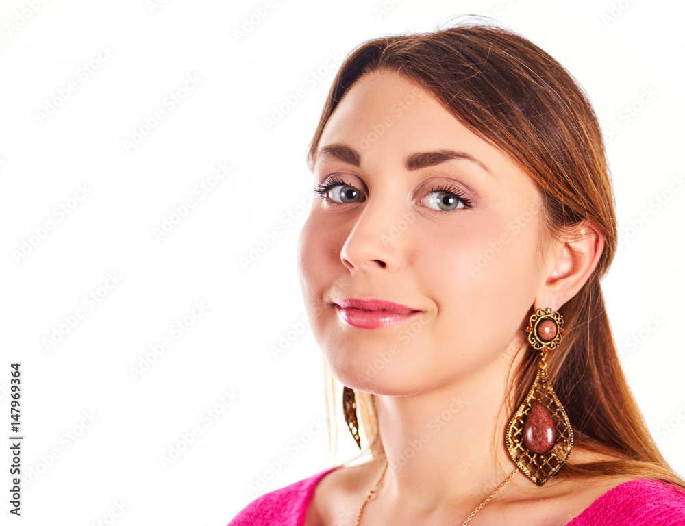 Positive woman looking at camera Positive woman looking at camera