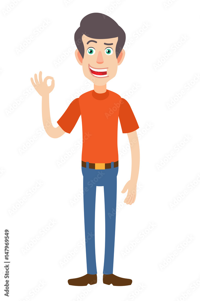 Man showing a okay hand sign