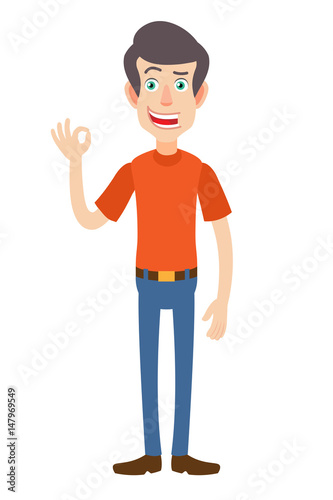 Man showing a okay hand sign