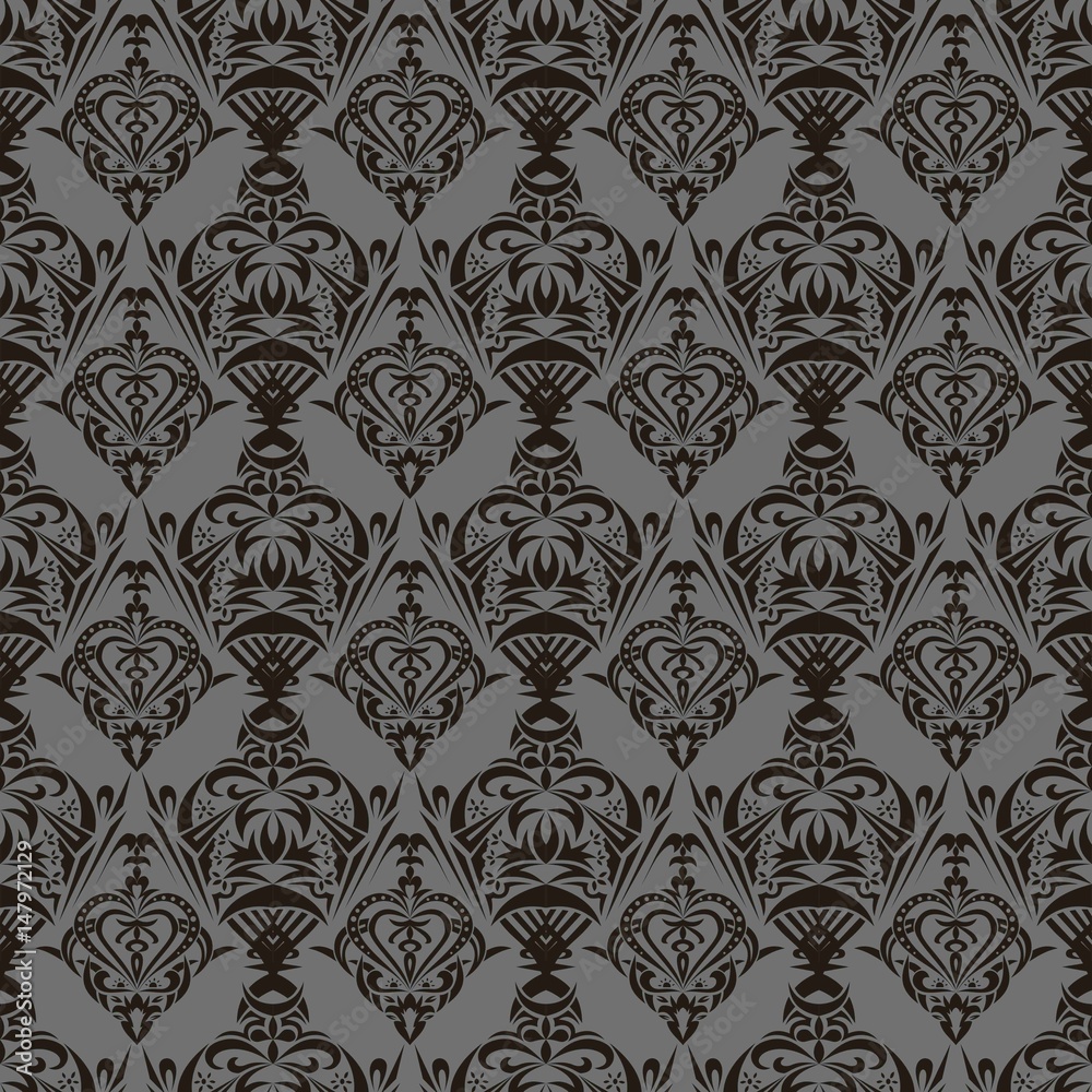Seamless wallpaper with two patterns - obrazy, fototapety, plakaty 