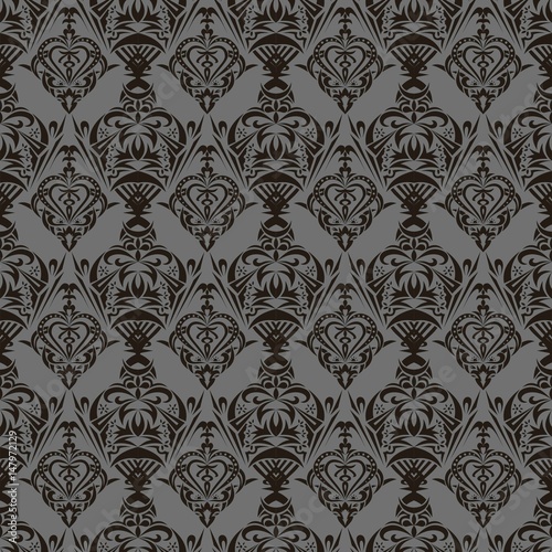 Seamless wallpaper with two patterns