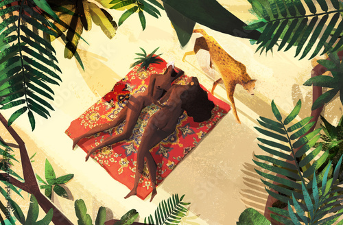 Papier peint Tropical Cats