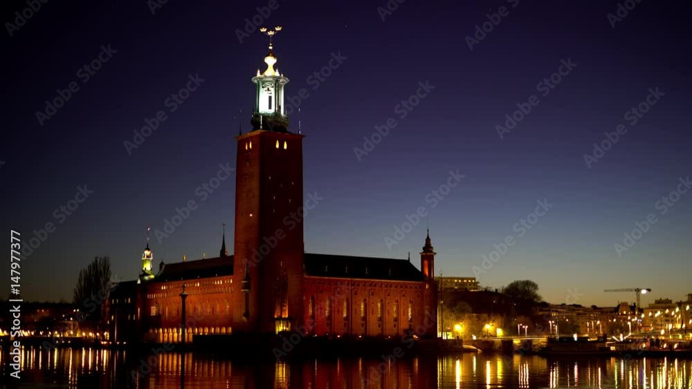 The City Hall in Stockholm at dusk The City Hall in Stockholm at dusk