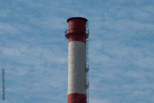 Brick chimney of an industrial factory