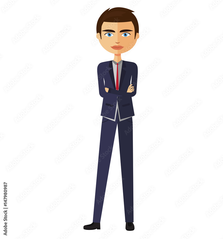 Young businessman with crossed arms vector illustration Young businessman with crossed arms vector illustration
