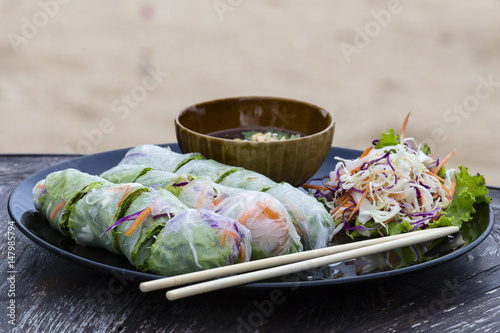 Fresh Spring Roll, Vietnamese Food.