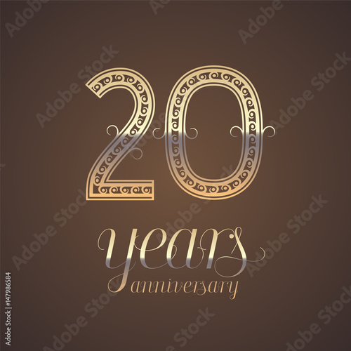 20 years anniversary vector icon, symbol