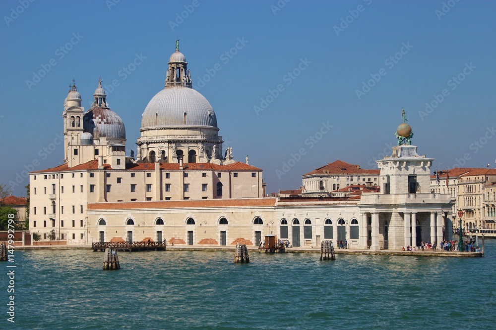 The baroque church Santa Maria della Salute in Venice.  Italy, Europe.