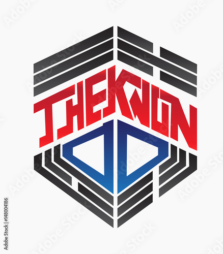 Create taekwondo logo. vector and illustration