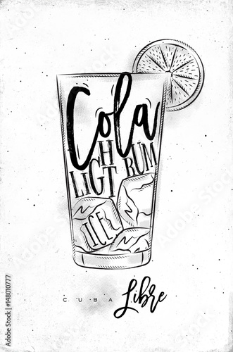 Cuba libre cocktail