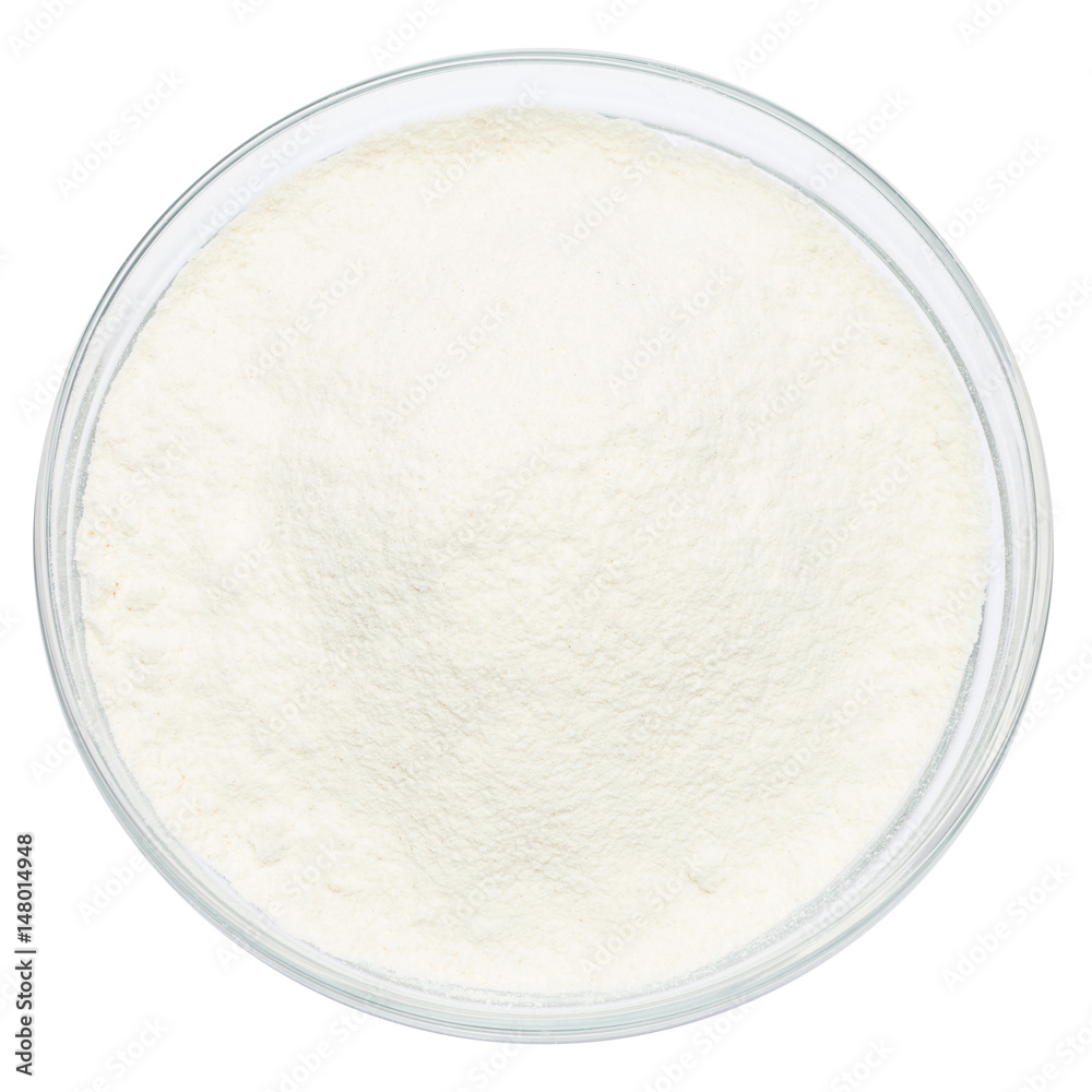 Glass bowl of wheat flour Glass bowl of wheat flour