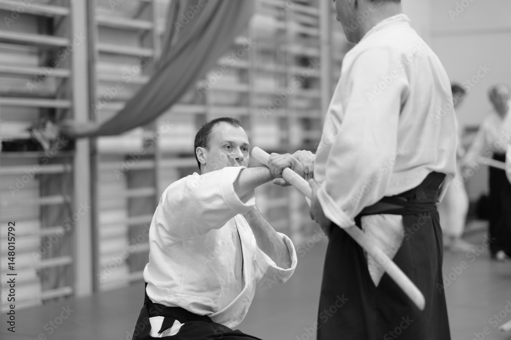 Φωτογραφία The moment of the duel in the martial art of aikido