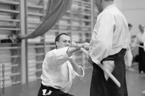 The moment of the duel in the martial art of aikido