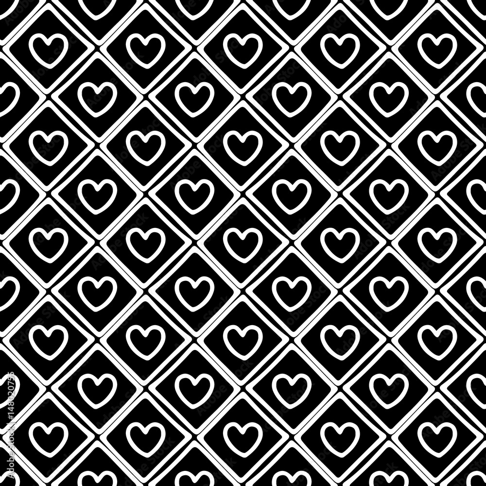 Seamless vector pattern. Black and white geometrical background with hand drawn decorative tribal elements. Print with ethnic, folk, traditional motifs. Graphic vector illustration. Seamless vector pattern. Black and white geometrical background with hand drawn decorative tribal elements. Print with ethnic, folk, traditional motifs. Graphic vector illustration.