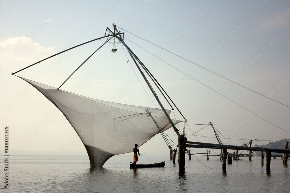 Chinese fishing net in kerala coast