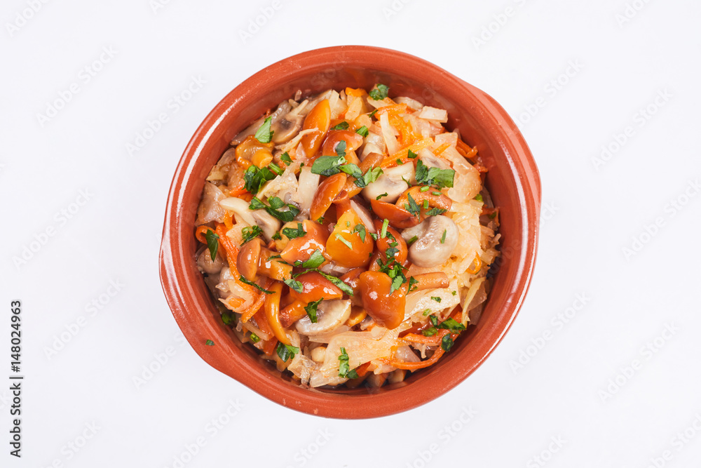 cabbage with mushrooms cabbage with mushrooms