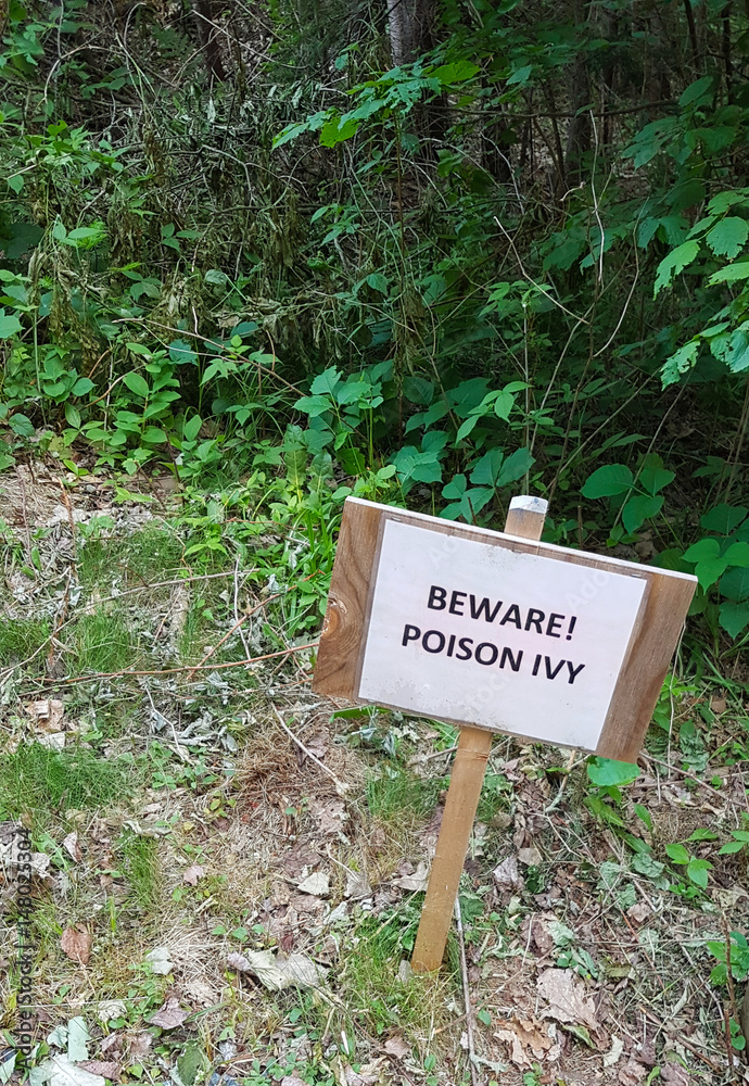 Poison Ivy Warning Sign Beware