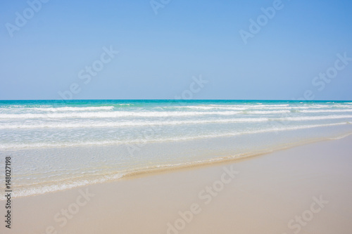 wave sea and sand on beach asia